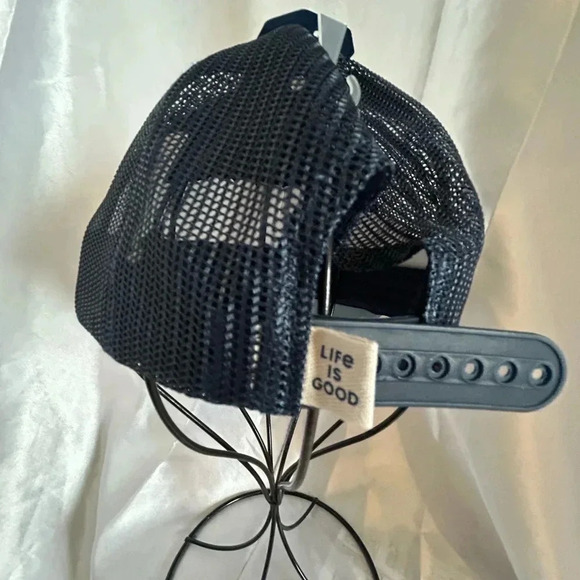 NWT LIFE IS GOOD HERE COMES THE SUN BLUE TRUCKER HAT SNAP BACK CLEAN - Picture 4 of 7